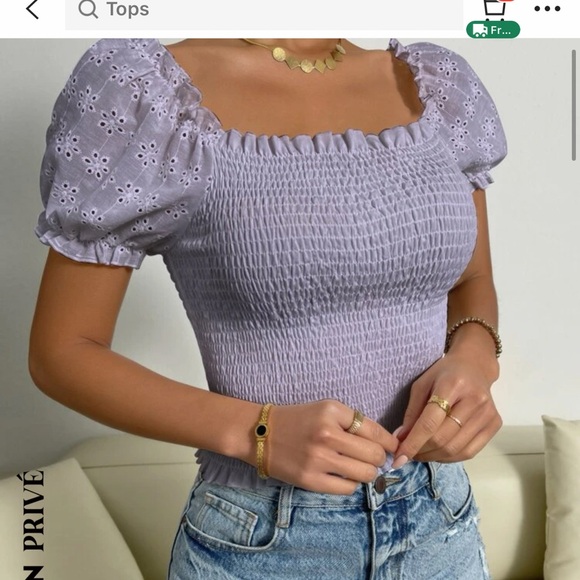 Shein Purple Cropped Top Extra Small - Picture 3 of 3